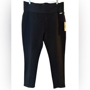 Calvin Klein Black Pinstripe Elastic Waist Modern Essentials Size 1X